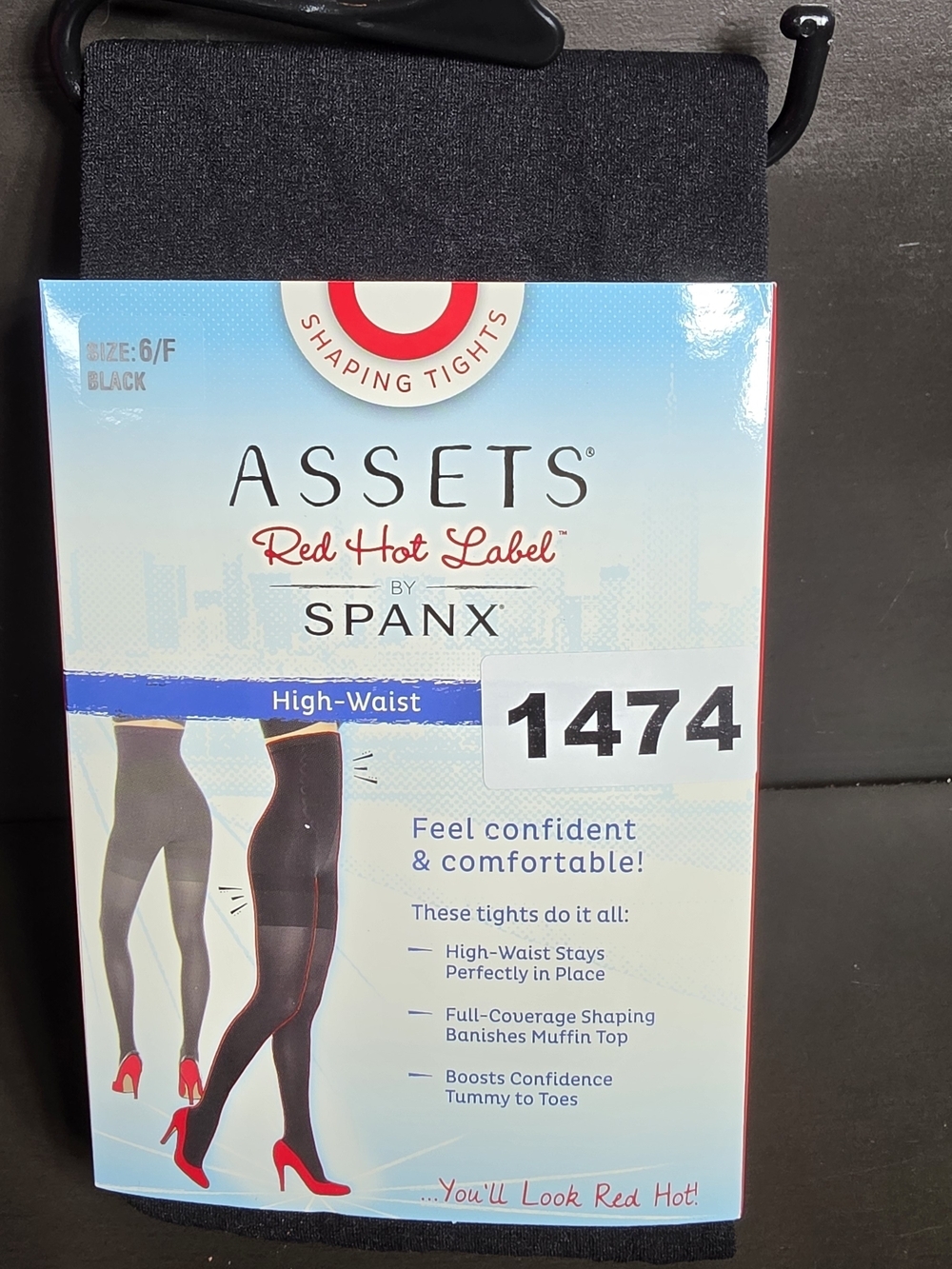 Spanx Assets Red Hot Label Black High-Waist Tights Size 6F
